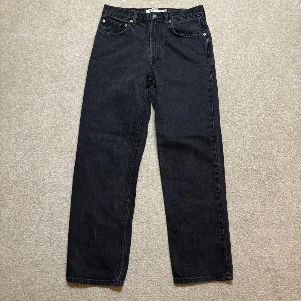 Vtg Levis 550 Jeans Mens 32x32 Black Relaxed Fit Tapered Denim Pants USA Y2K 00s